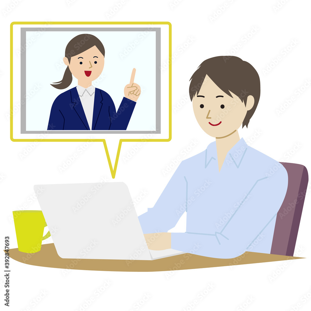 remote working man vector illust remote working man vector illust