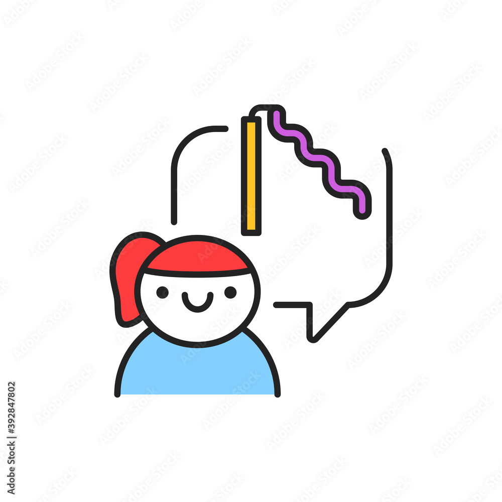 Children's rhythmic gymnastics color line icon. Pictogram for web page, mobile app, promo. Children's rhythmic gymnastics color line icon. Pictogram for web page, mobile app, promo.