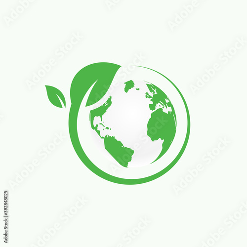 World Earth day Green eco world logo icon vector illustration brand company