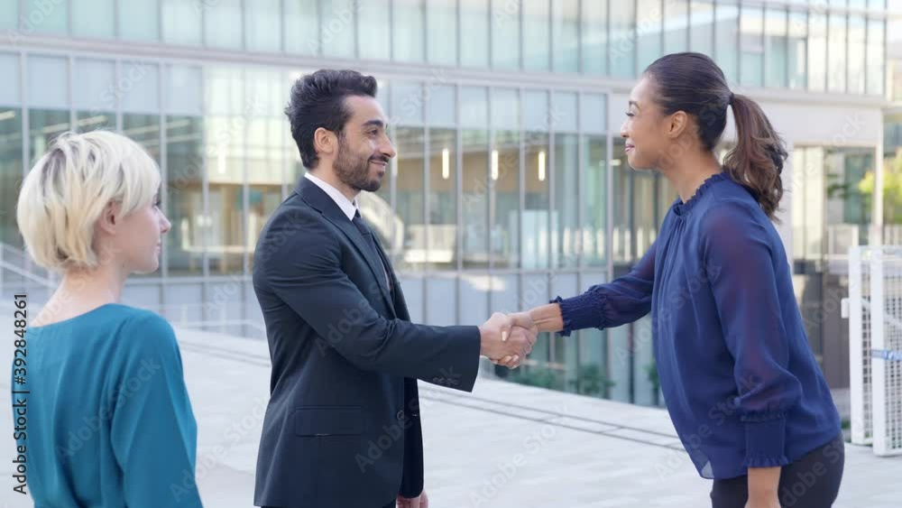 握手するビジネスパーソン　スローモーション