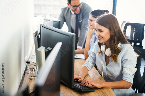 Programmer working in a software developing company