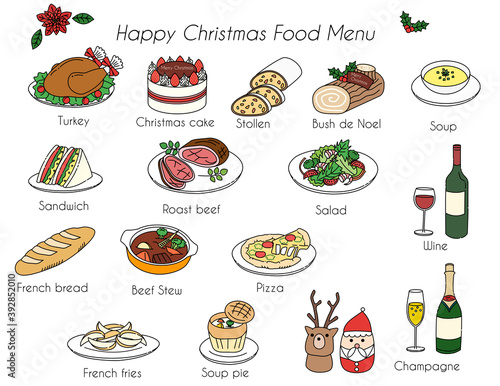 Christmas Holiday food menu icon