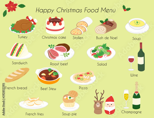 Christmas Holiday food menu icon
