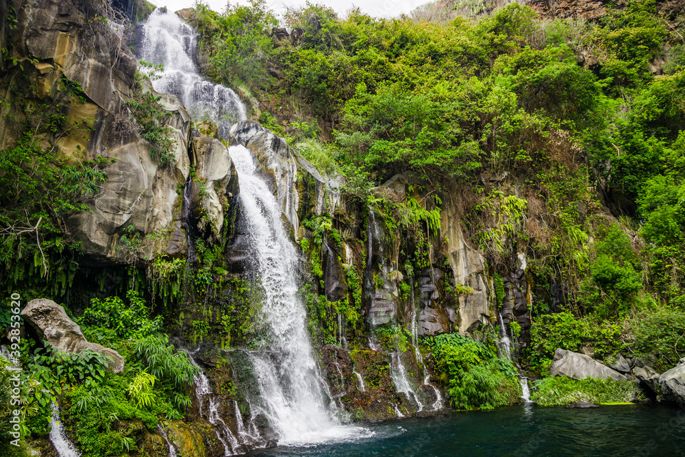Waterfall of Bassin des Aigrettes in Saint-Gilles on Reunion Island