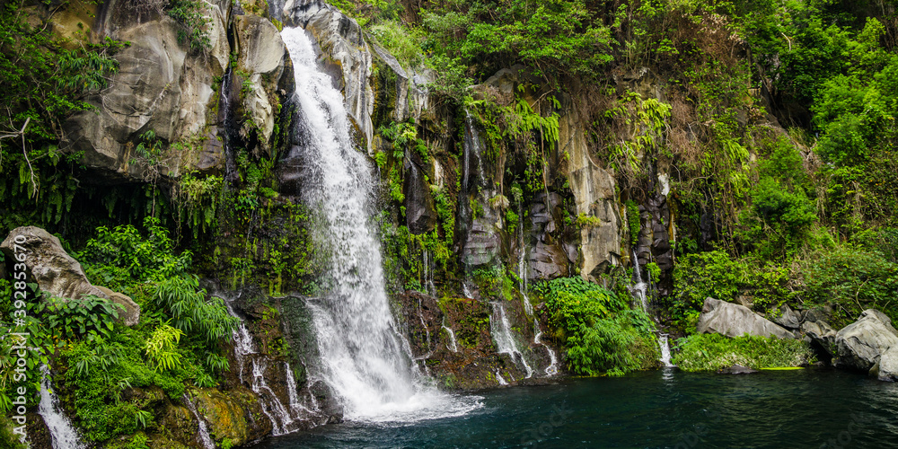 Waterfall of Bassin des Aigrettes in Saint-Gilles on Reunion Island