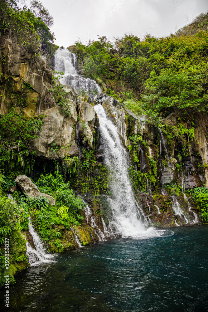 Fototapeta premium Waterfall of Bassin des Aigrettes in Saint-Gilles on Reunion Island
