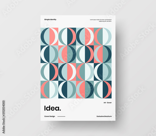 Geometric business cover design. Corporate identity abstract vector illustration brochure template.