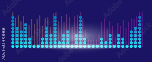 Audio player, music equalizer with sound wave rhythm vector © studioworkstock