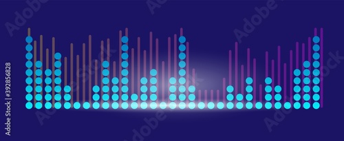 Audio player  music equalizer with sound wave rhythm vector