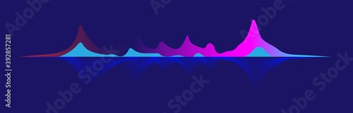 Virtual voice assistant sound wave shape isolated on dark