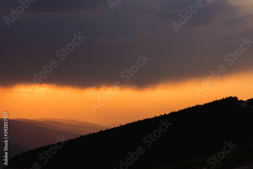 sunset in the mountains