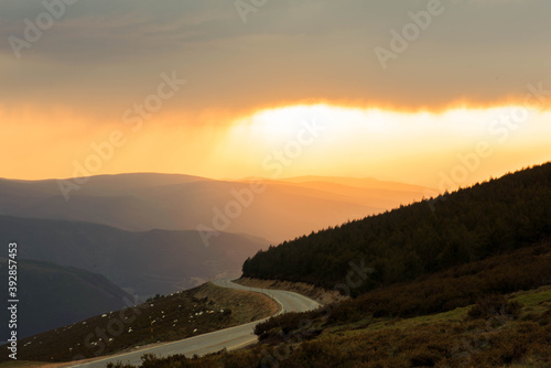 sunset in the mountains