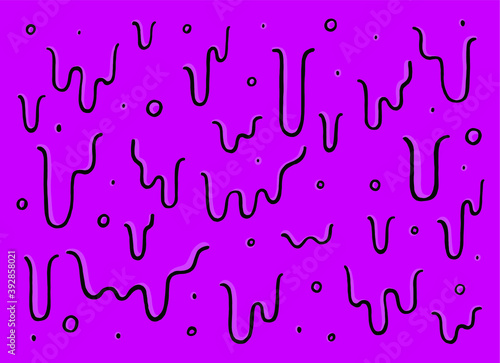 Set of Sticky Bubble Gum Splashes. Abstract Pink Blobs On White Background. Flat Style Vector Illustration