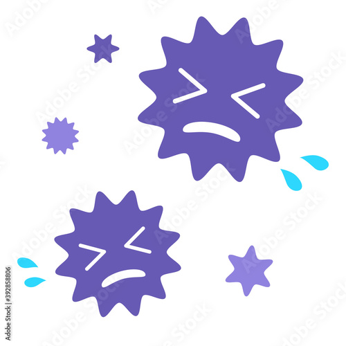 泣き顔のウイルス(紫)