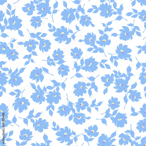 Seamless and beautiful flower illustration pattern 