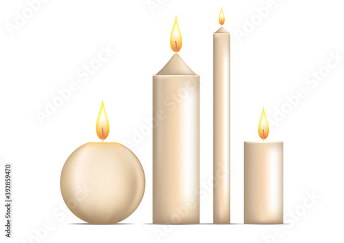 Realistic candle set