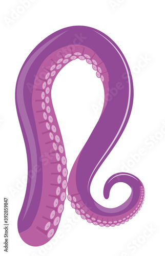 Giant marine monster limb arm isolated on white background