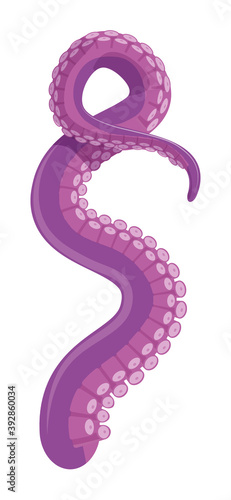 Octopus underwater marine animal tentacle with curled end