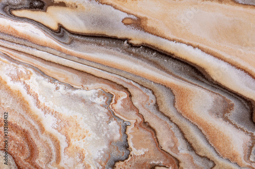 Fotografie, Obraz Jupiter onyx - orange, brown polished stone slab, texture for perfect interior, background or other design project