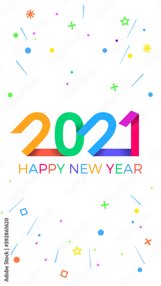 2021 Happy New Year. Paper Memphis geometric bright style for holidays flyers, greetings, invitations, Happy New Year or Merry Christmas cards. Holiday background, poster, banner. Vector Illustration. 2021 Happy New Year. Paper Memphis geometric bright style for holidays flyers, greetings, invitations, Happy New Year or Merry Christmas cards. Holiday background, poster, banner. Vector Illustration.