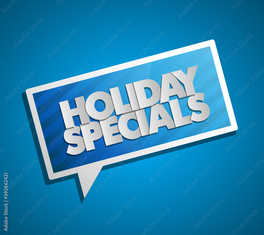 Holiday specials sale square banner tag. Abstract rectangle background. Advertising poster illustration
