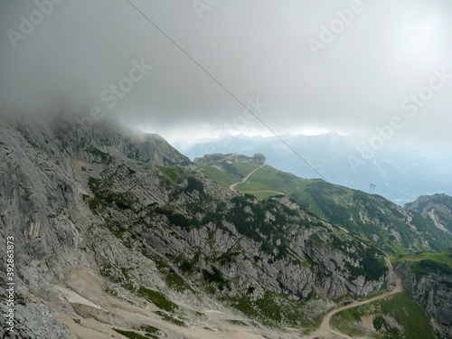 Alpspitze via ferrata mountain in Garmisch-Partenkirchen, Bavaria, Germany