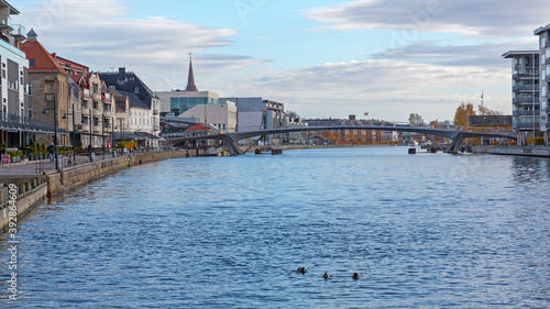 Quadro em tela Fredrikstad Canal Norway