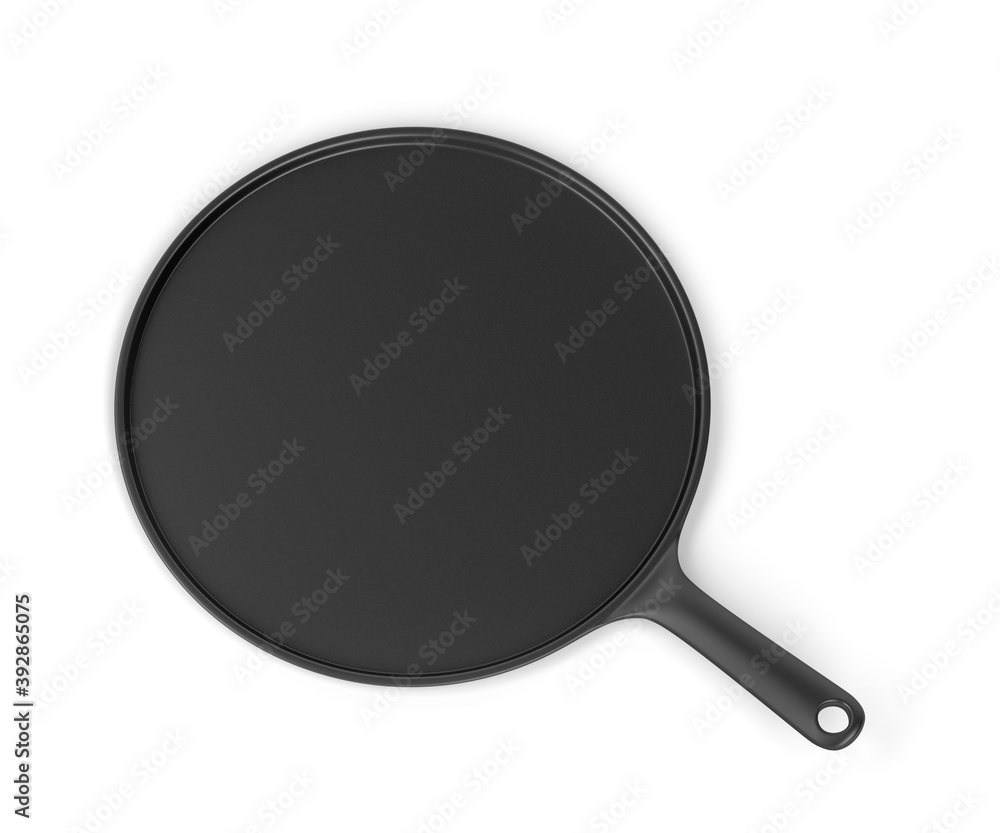 Empty pancake pan on white background, top view Empty pancake pan on white background, top view