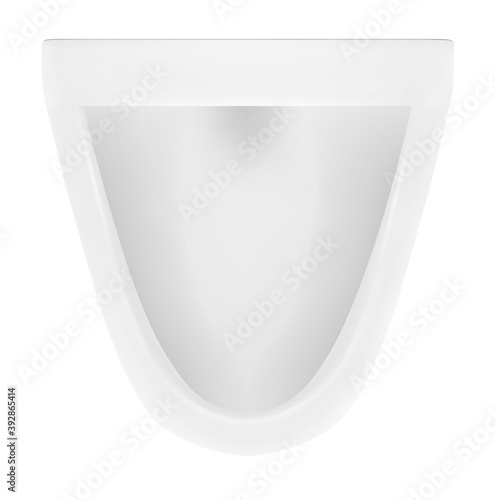 Realistic toilet mockup top view on white background