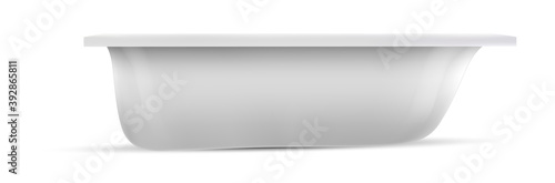 Vector bathtub interior mockup isolated on white background