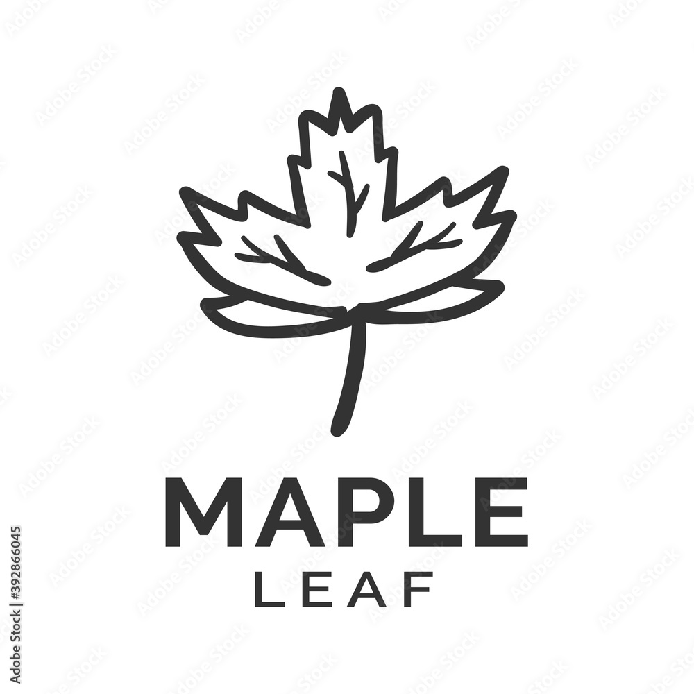 Obraz premium Maple leaf logo design for Halloween celebrations