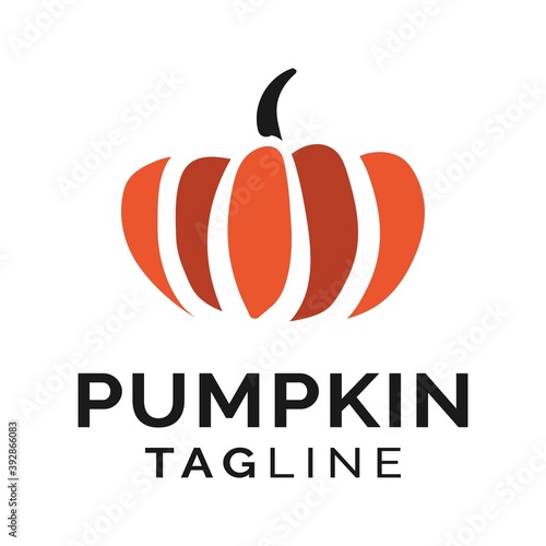 Pumpkin logo design on halloween celebration