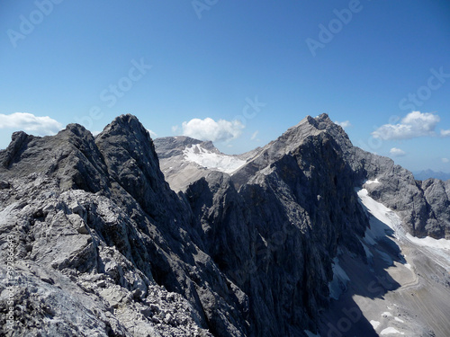 Mountain view of famous climbing route from Jubilaumsgrat to Zugspitze mountain, Germany © BirgitKorber