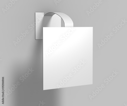 Bild auf Leinwand Blank White Advertising PVC shelf wobbler plastic shelf dangler for shopping centers