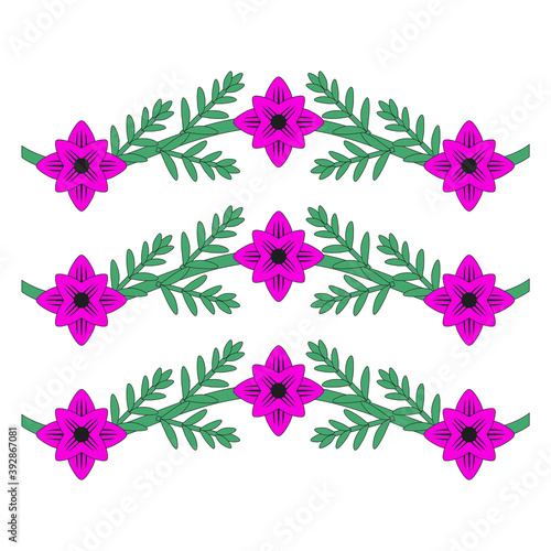 Heather branches. Heraldry. Hand drawn illustration. Isolated vector illustration.