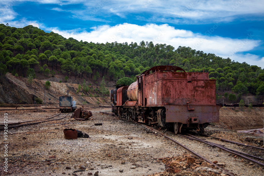 abandoned locomotive and train tracks abandoned locomotive and train tracks