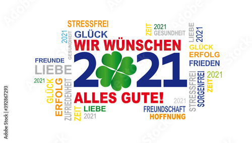 wir wünschen 2021 alles gute -kleeblatt