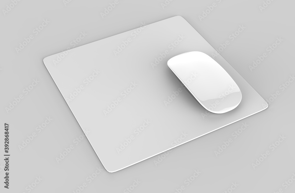 Blank mouse pad with computer mouse for branding or design presentation. 3d render illustration. Blank mouse pad with computer mouse for branding or design presentation. 3d render illustration.