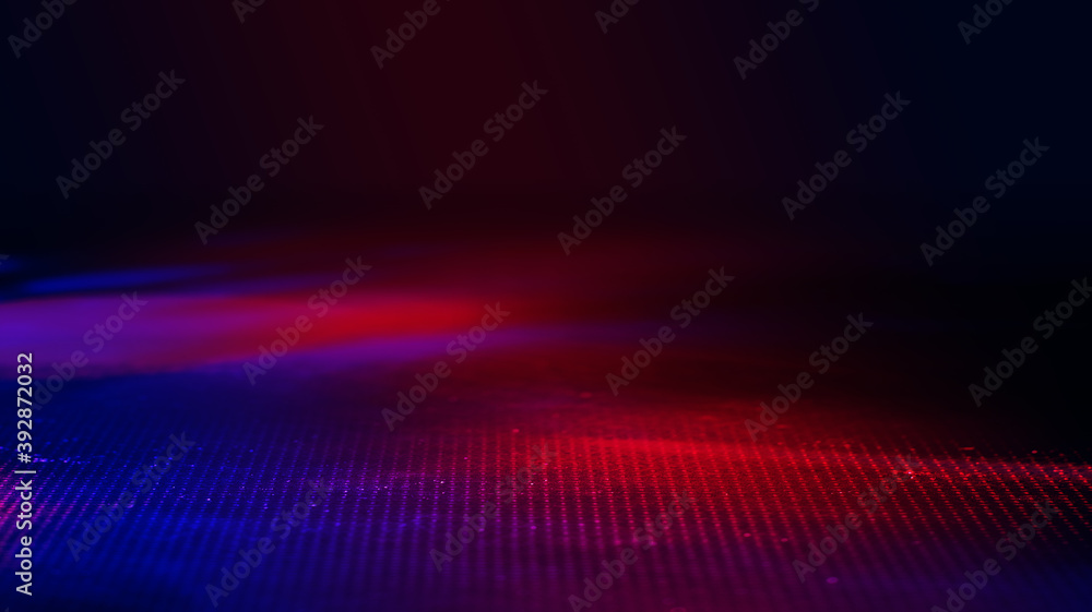 Neon abstract light rays on a dark background. Light effect, laser show, surface reflection. Ultraviolet radiation, nightclub. 3d illustration Neon abstract light rays on a dark background. Light effect, laser show, surface reflection. Ultraviolet radiation, nightclub. 3d illustration