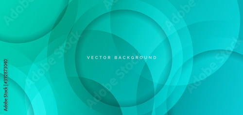 Abstract circle overlapping green gradient background. Modern design.