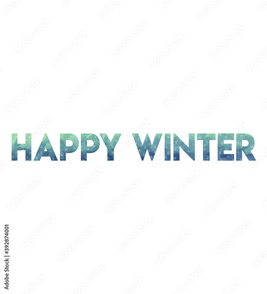 Happy winter text 3d illustration Happy winter text 3d illustration