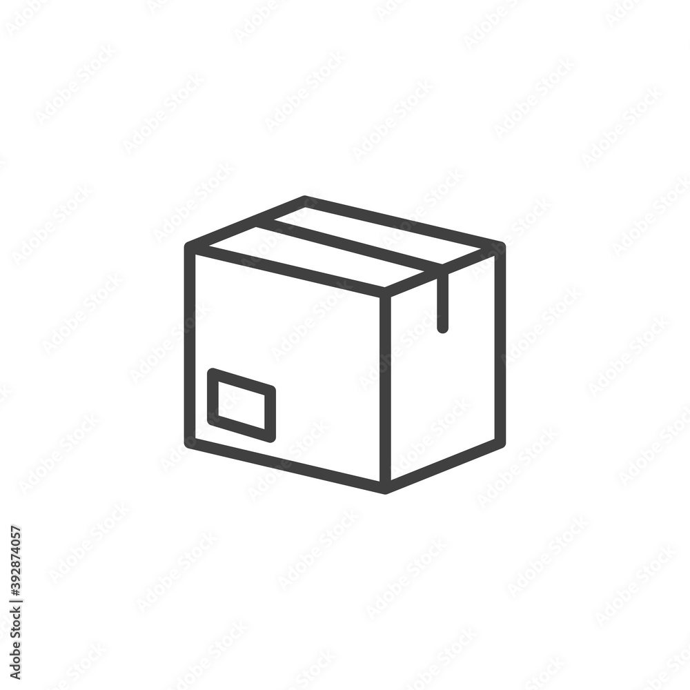 Delivery box line icon. linear style sign for mobile concept and web design. Cardboard box, parcel outline vector icon. Symbol, logo illustration. Vector graphics Delivery box line icon. linear style sign for mobile concept and web design. Cardboard box, parcel outline vector icon. Symbol, logo illustration. Vector graphics