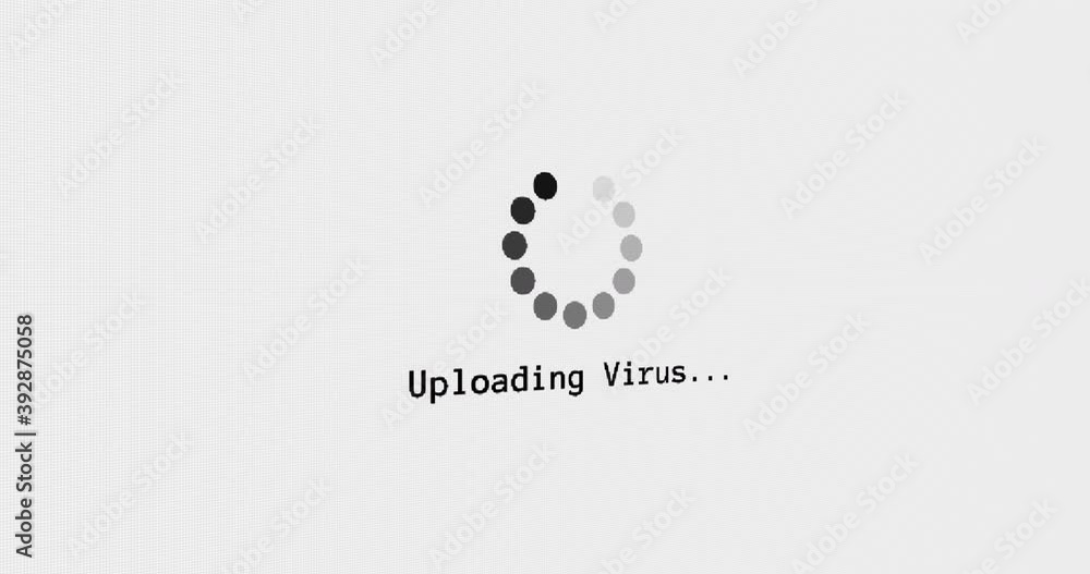 Video Stock Uplaoding Virus progress circle computer screen animation