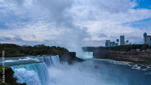 The Niagara falls  and view of Toronto Town at Buffalo  USA