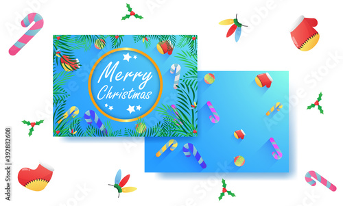 Merry Christmas greeting cards colorfull design