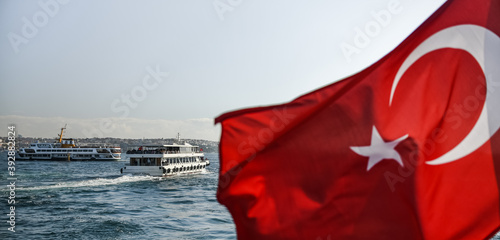 Photography The flag of Turkey the symbol of the Turkish Republic of independence