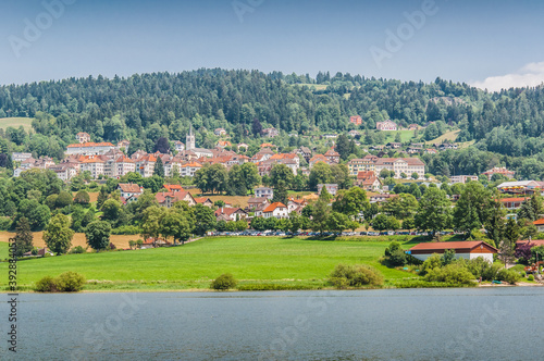Villers-le-Lac on the banks of the Doubs and the Doubs waterfalls in France