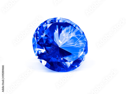 Dazzling diamond blue on white background