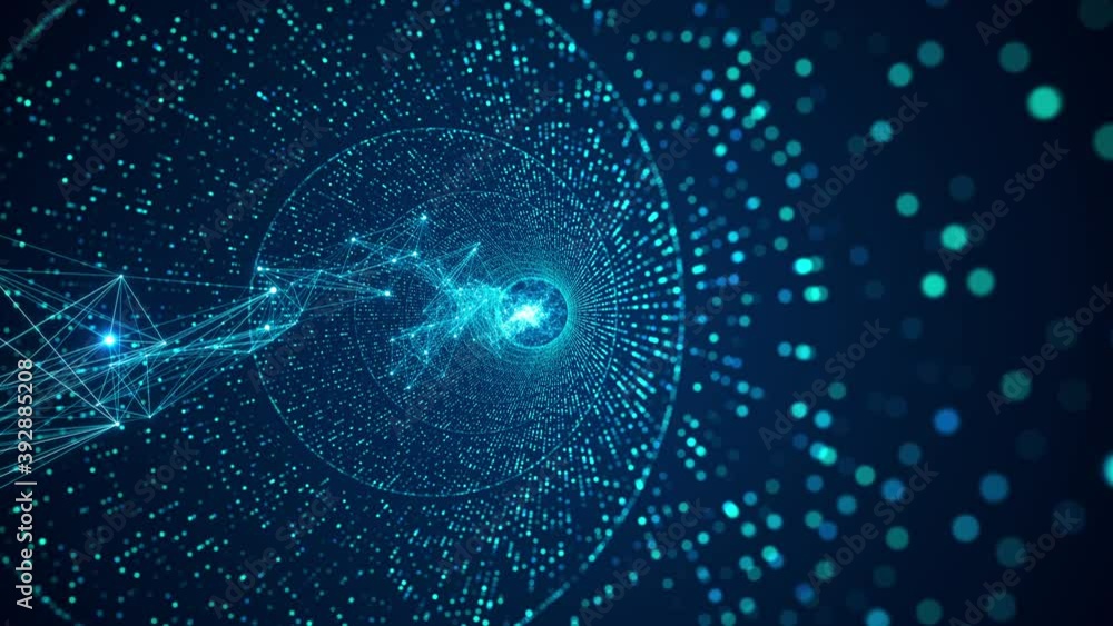 Abstract motion digital tunnel background.