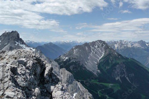 Mountain panorama from Ehrwalder Sonnenspitze mountain in Austria © BirgitKorber